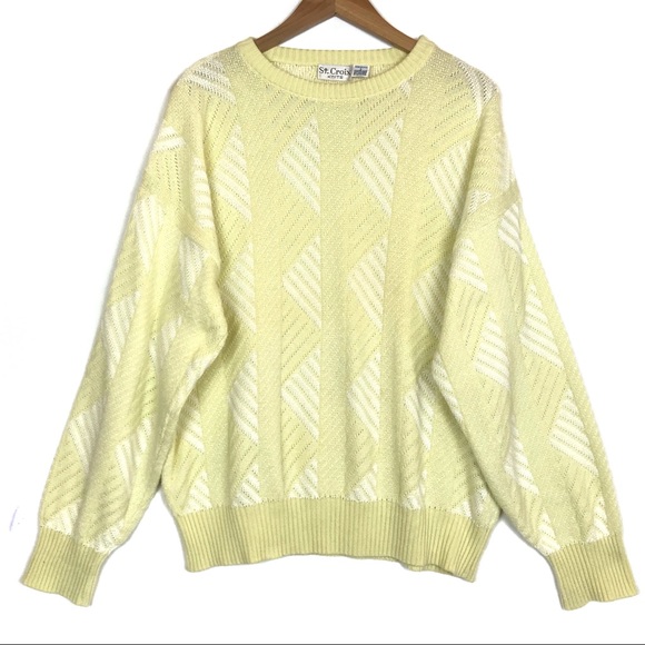 St. Croix Other - St. Croix Knits Pale Yellow Geometric Knit Sweater